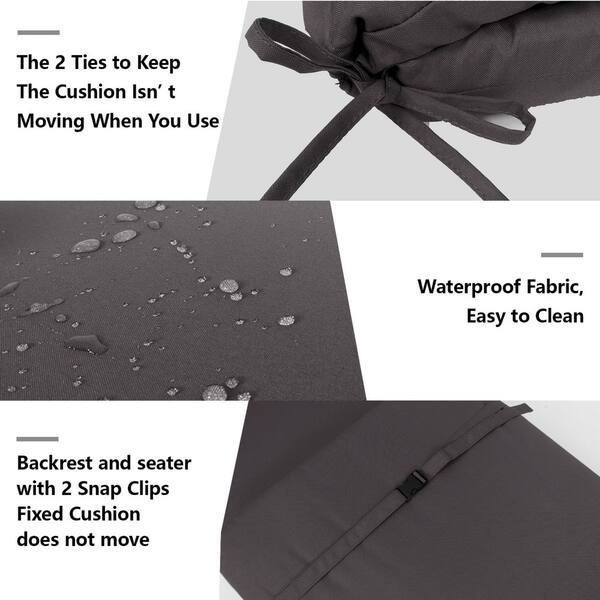 Tiramisubest 2-Piece Cushion Guard Outdoor Lounge Chair