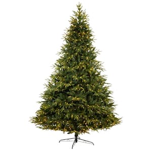 9 ft. Colorado Mountain Fir Natural Look Artificial Christmas Tree with 900 Multi LED Lights and 4600 Bendable Branches