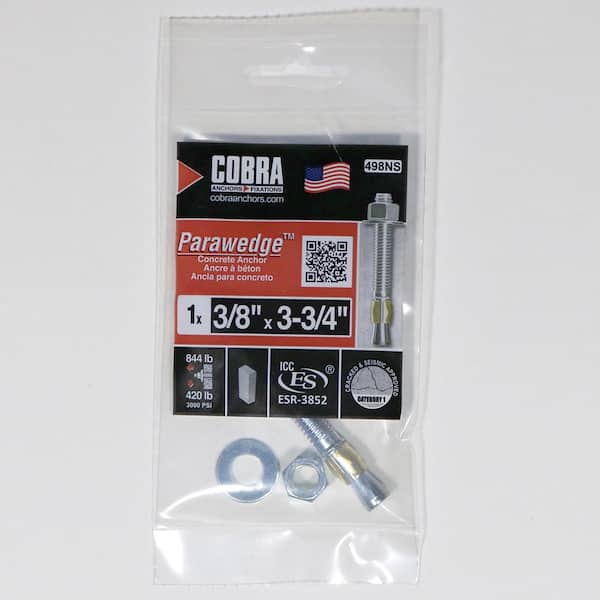Cobra Anchors 3/8 in. x 3-3/4 in. Parawedge Anchor (1-Pack)
