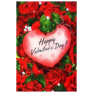 1 ft. x 1-1/2 ft. Happy Valentine's Day Red Roses Garden Flag