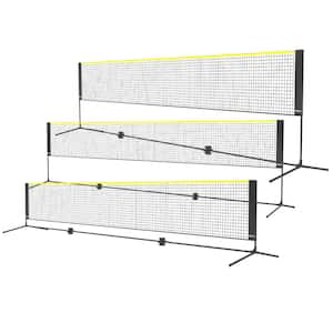 Badminton Net Height Adjustable Volleyball Net 17 ft. W Foldable Pickleball Net Portable Easy Setup Tennis Net Set