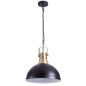 1-Light Metal Rustic Vintage Farmhouse Pendant Light Industrial Black Ceiling Hanging Light Fixture