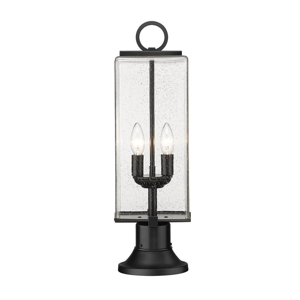 Sana Black Aluminum 2-Light Outdoor Pier Lantern