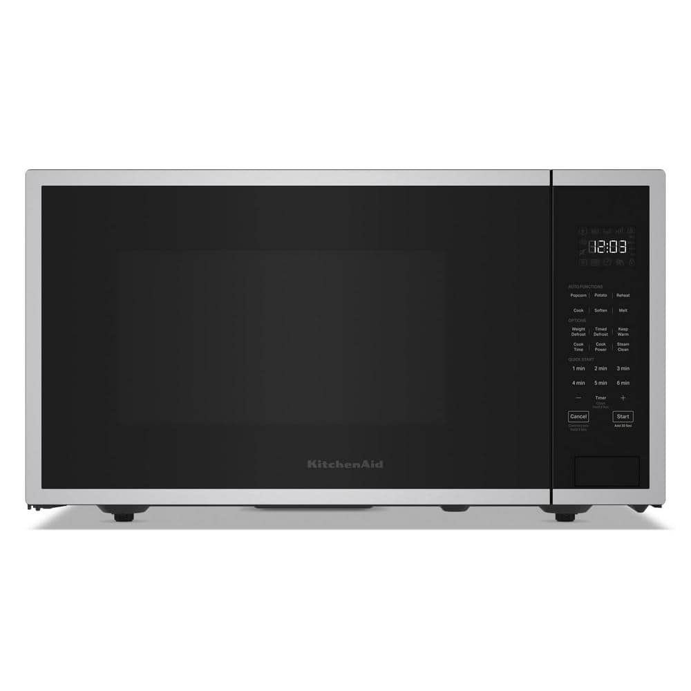 KitchenAid 22 in. 1.6 cu. ft. Countertop Microwave in PrintShield Stainless with Auto Functions -  KMCS122PPS