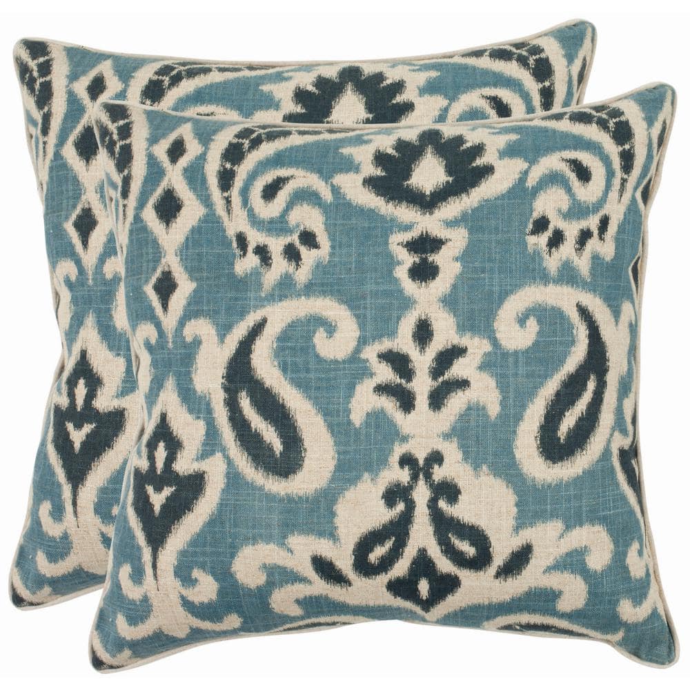 Zuma Collection, Throw Pillows Set, Blue Throw Pillows, Woven