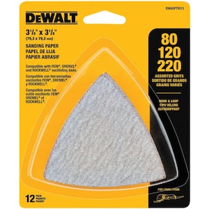 Hook-and-Loop Triangle Sandpaper Assortment (12-Piece)