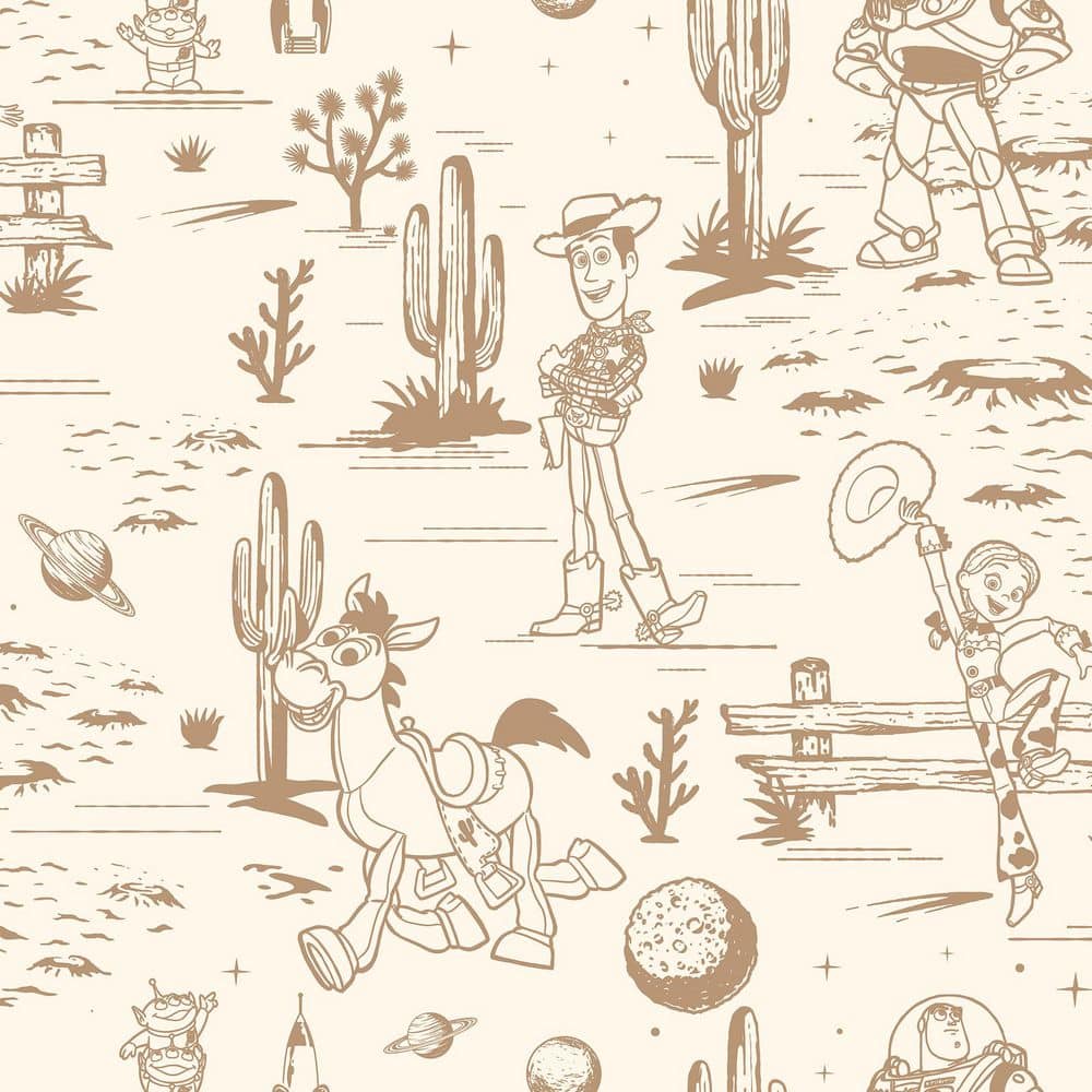 Disney Toy Story Toile Brown Peel and Stick Wallpaper price history on PriceWatchPro