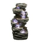 7 Level Slate Stone Waterfall Fountain with Light