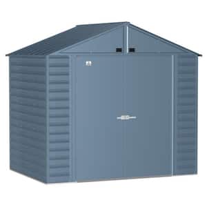 Select 8 ft. W x 6 ft. D Blue Grey Metal Shed 43 sq. ft.