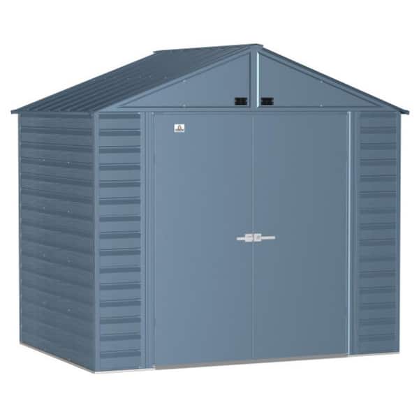 Arrow Select 8 ft. W x 6 ft. D Blue Grey Metal Shed 43 sq. ft.