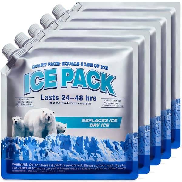 Reusable Cooler Ice Packs, Long Lasting Freezer Packs for Cooler Bag, Lunch Bags and Cooler Backpacks (5-Pack)