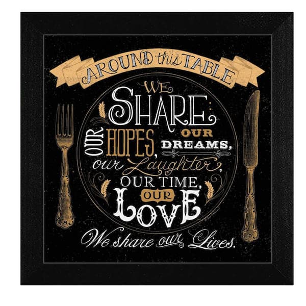 HomeRoots Charlie Around this Table 1-Piece Framed Wall Art 14 in. x 14 in.