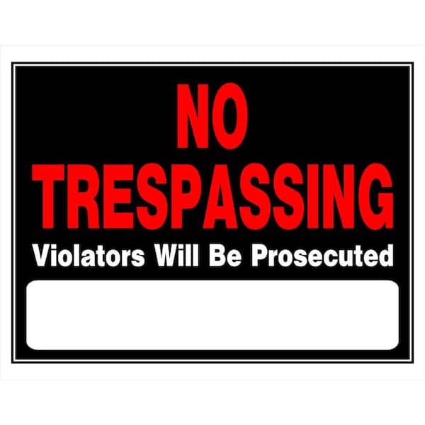 Hillman 15 in. x 19 in. Day-Glo Plastic No Trespassing Sign