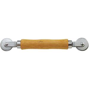 Screen Rolling Tool with Wood Handle and Steel Wheels for 0.115 in. - 0.165 in. Spline