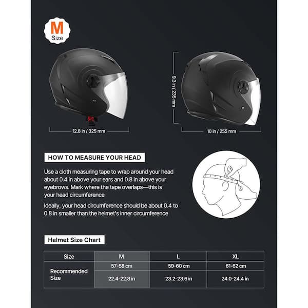 SKYSHALO Motorcycle Helmet, Matte Black, M Adult Motocross Dirt Bike Helmet with Clear Visor for Men & Women, DOT Approved SKYSHALO Motorcycle Helmet, Matte Black, M Adult Motocross Dirt Bike Helmet with Clear Visor for Men & Women, DOT Approved