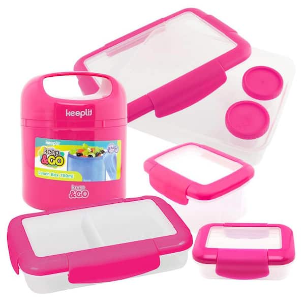 Keeplit Keep& Go 5-Piece Food Storage Container Assorted Pack in Pink