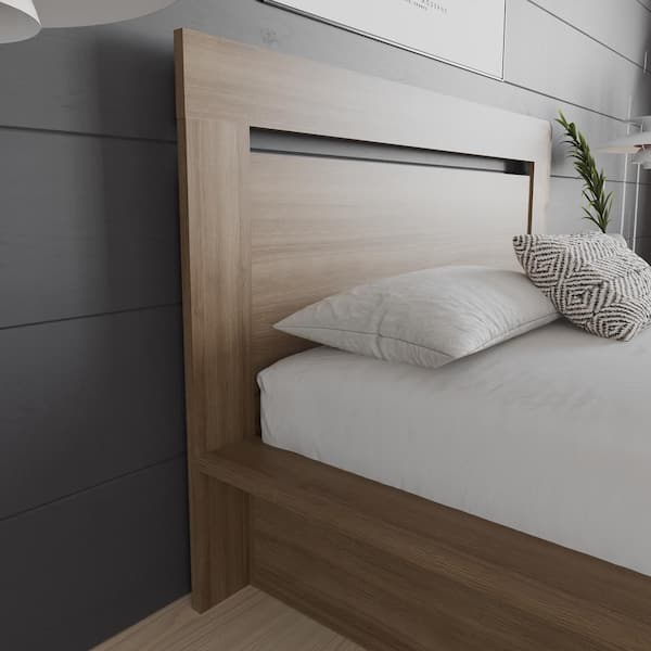 Nexera Malibu Brown Oak Full Size Panel Headboard
