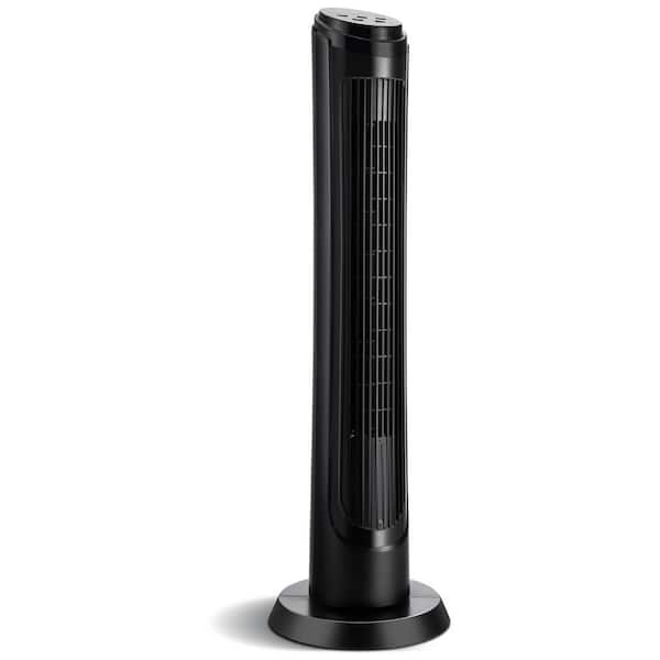 40 in. Oscillating Tower Fan Black with 3-Wind Modes and 4-Wind Speeds
