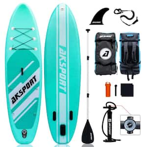 Premium 120 in. Mint Green PVC Standup Inflatable Paddle Board with Accessories