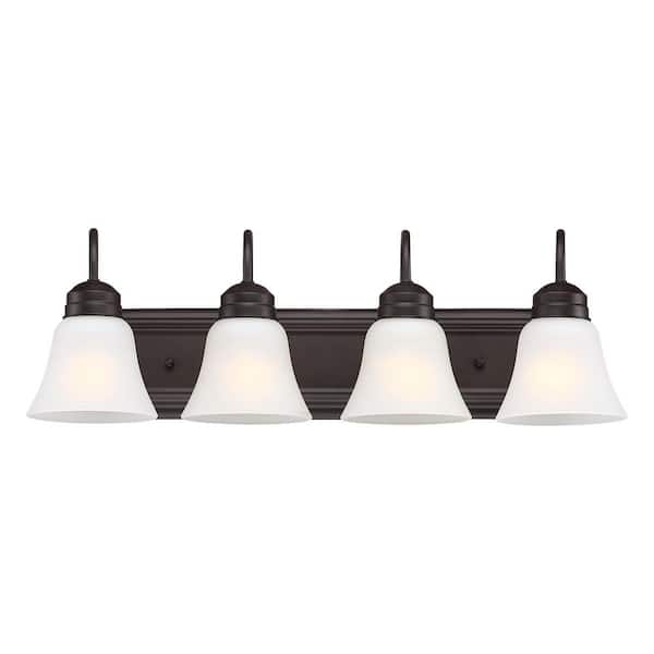 Avex 4-Light Old Bronze Wall Sconce with Frosted Glass Shade