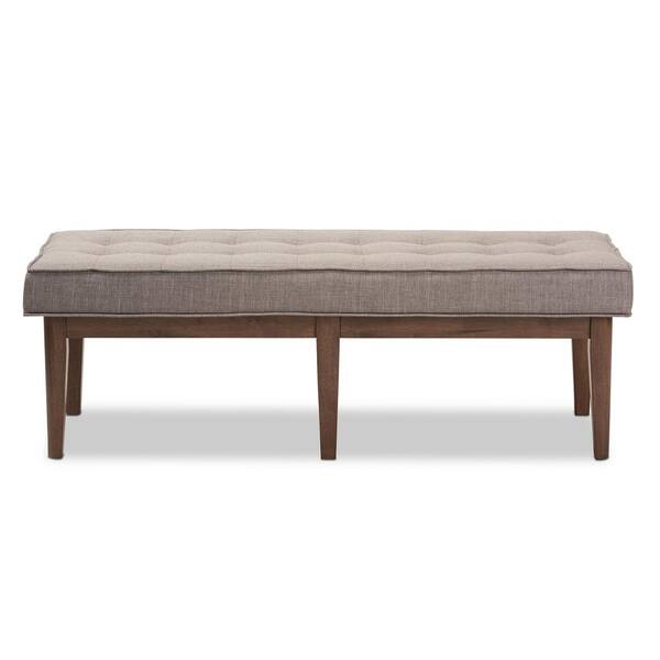 Baxton Studio Lucca Light Gray Bench