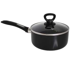 1 qt. Aluminum Nonstick Sauce Pan in Black