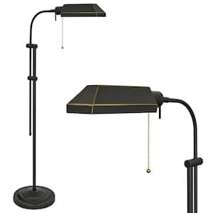 Prescott 58.25 in. Dark Bronze Transitional 1-Light Pharmacy Floor Lamp with Dark Bronze Shade, Bulb Included