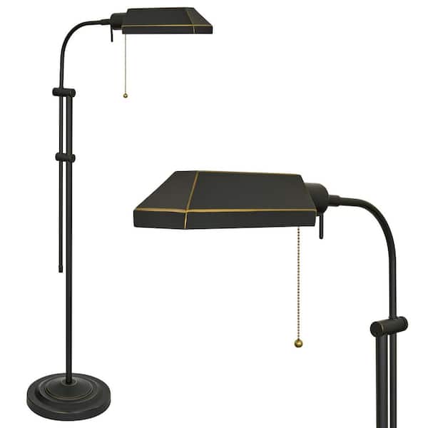 Kira Home Prescott 58.25 in. Dark Bronze Transitional 1-Light Pharmacy Floor Lamp with Dark Bronze Shade, Bulb Included