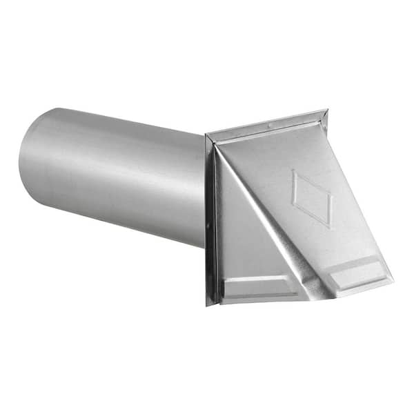 4 in. 26-Gauge Galvanized Steel Wall Exhaust Hood Dryer Vent with Damper and 11 in. Pipe