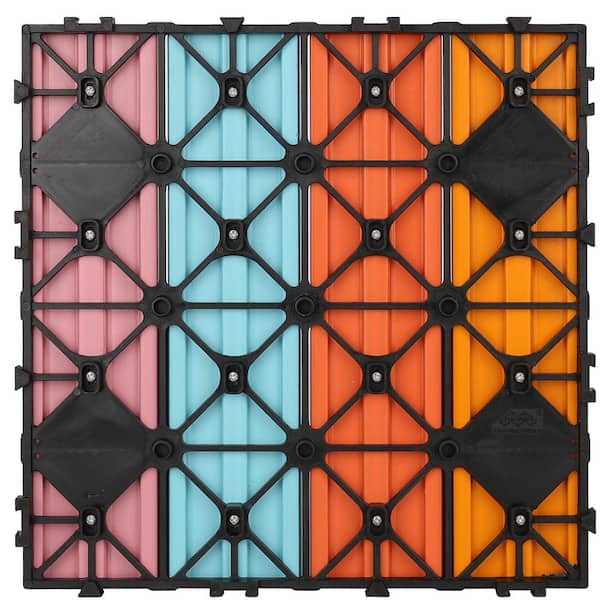 UltraShield Naturale 1 ft. x 1 ft. Quick Deck Outdoor Composite Deck Tile Sample in Multicolor