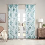 Blushing Bloom Multi Floral Pattern  Polyester 50 in. W x 84 in. L Sheer Single Rod Pocket Curtain Panel