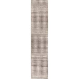 Washables Cream Black 2 ft. x 8 ft. Abstract Contemporary Runner Area Rug