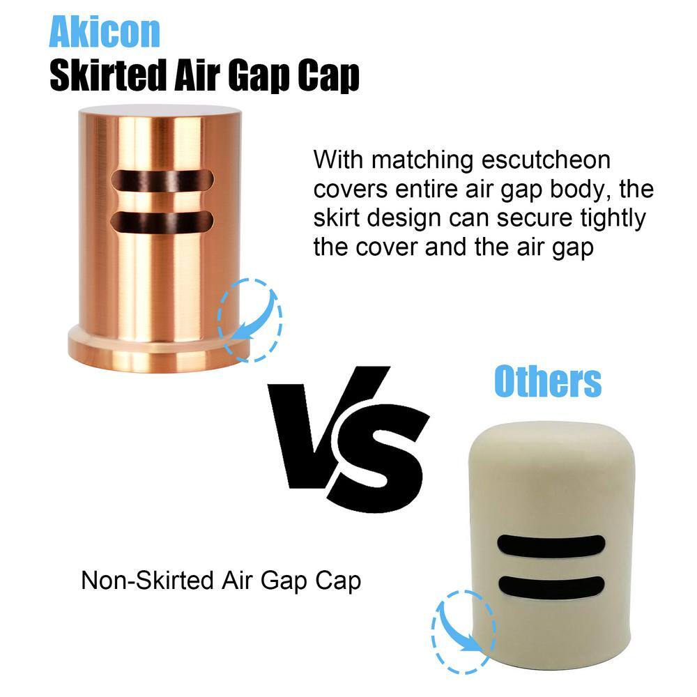 Copper Dual-Threaded Kitchen Sink Air Gap Cover