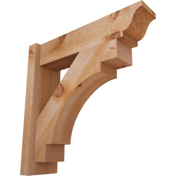 Ekena Millwork 6 in. x 22 in. x 22 in. Western Red Cedar Merced Traditional Rough Sawn Outlooker