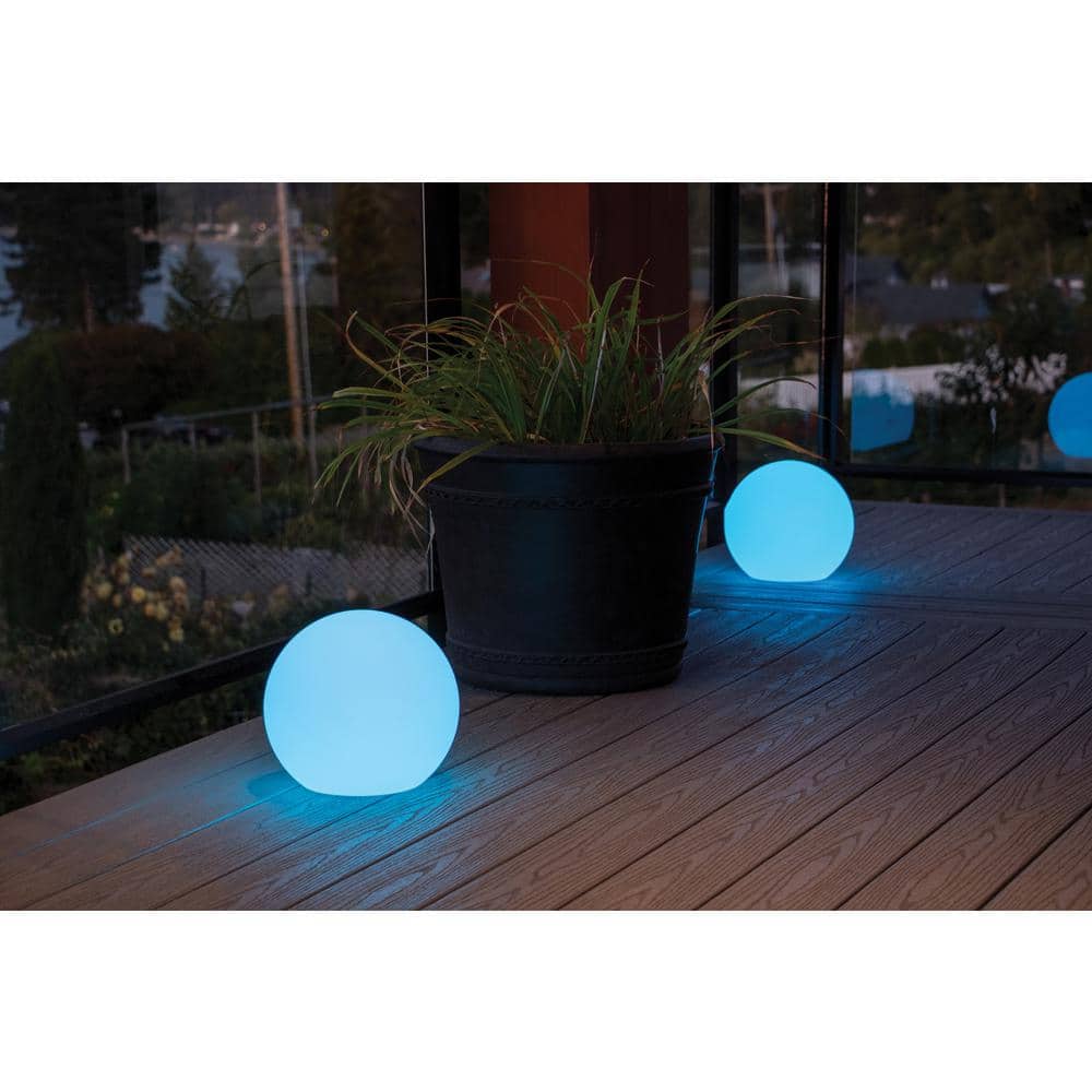 12'' White Sphere LED Color Changing Lamp with Remote