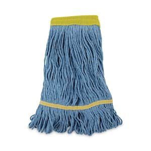 Super Loop Wet String Mop Mop Head, Cotton/Synthetic Fiber, 5 in. Headband, Small Size, Blue, (12-Carton)