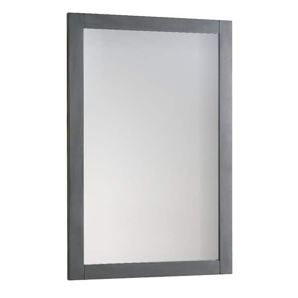 Fresca Bradford 20 in. W x 30 in. H Framed Rectangular Bathroom Vanity Mirror in Gray