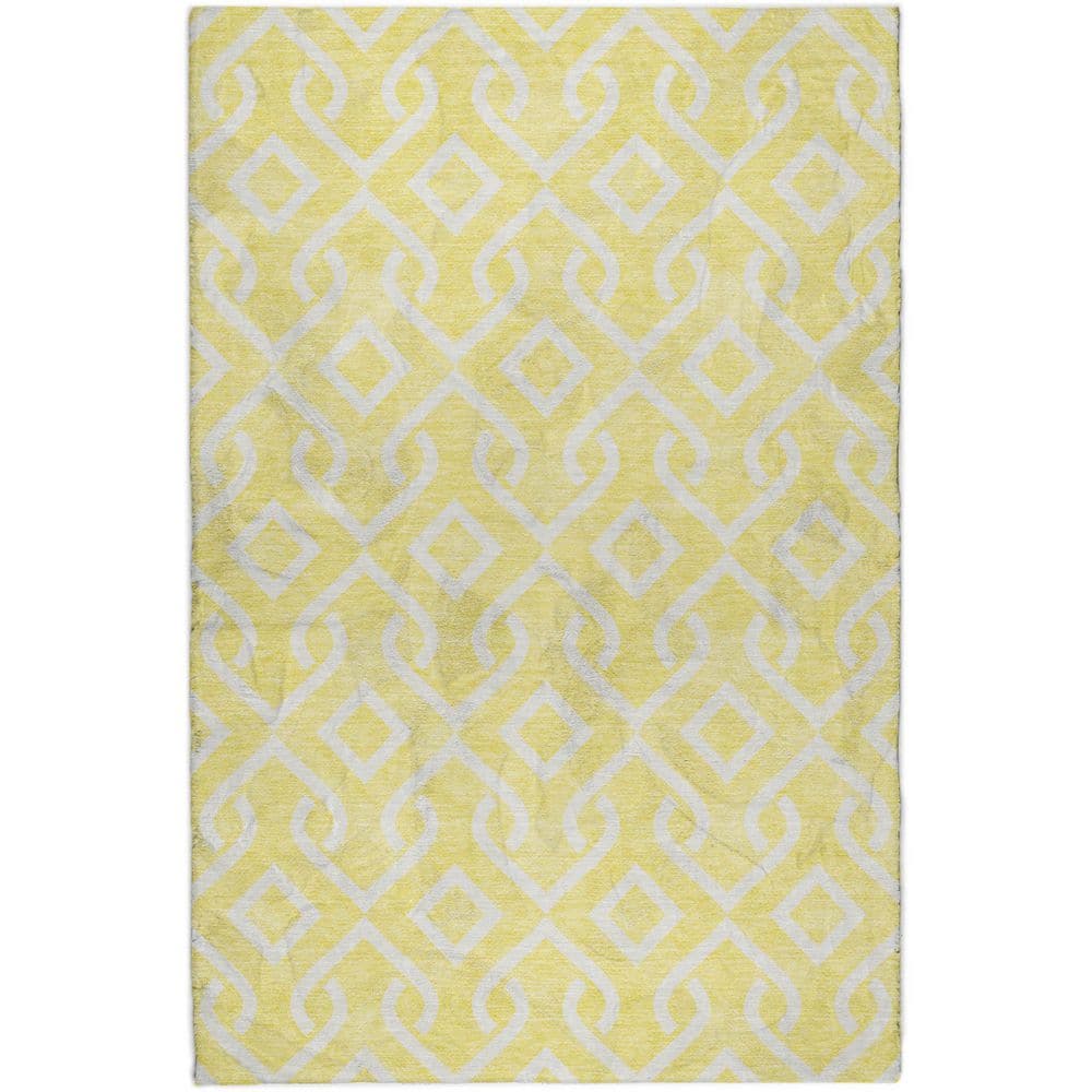 Dream Shag Premium Machine Washable Abstract ADS621 Yellow 9 ft. x 12 ft. Area Rug price history on PriceWatchPro