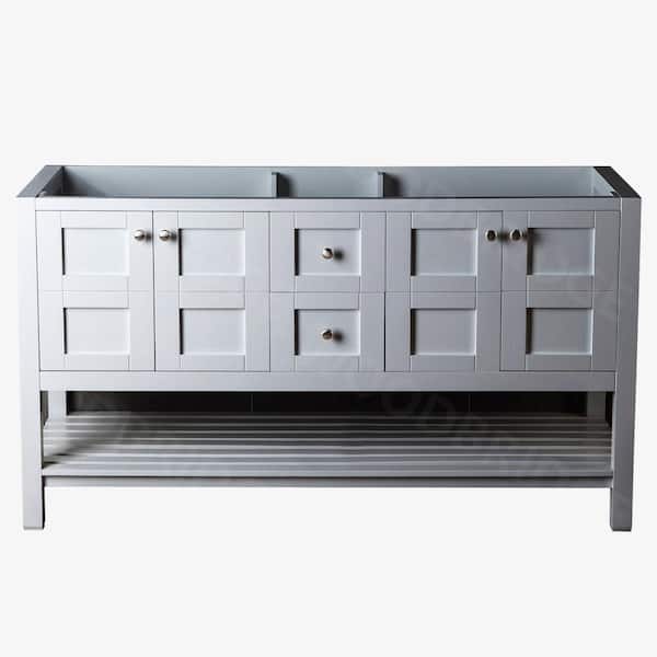 WOODBRIDGE Sydney 61 in. W x 22 in. D x 38 in. H Bathroom Vanity Cabinet Only without Top in Gray
