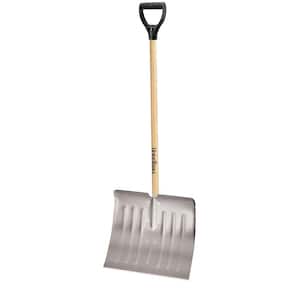 37.18 in. Wood Handle and Aluminum Blade D-Grip Snow Shovel