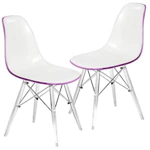 Dover White Purple Side Chair Set of 2