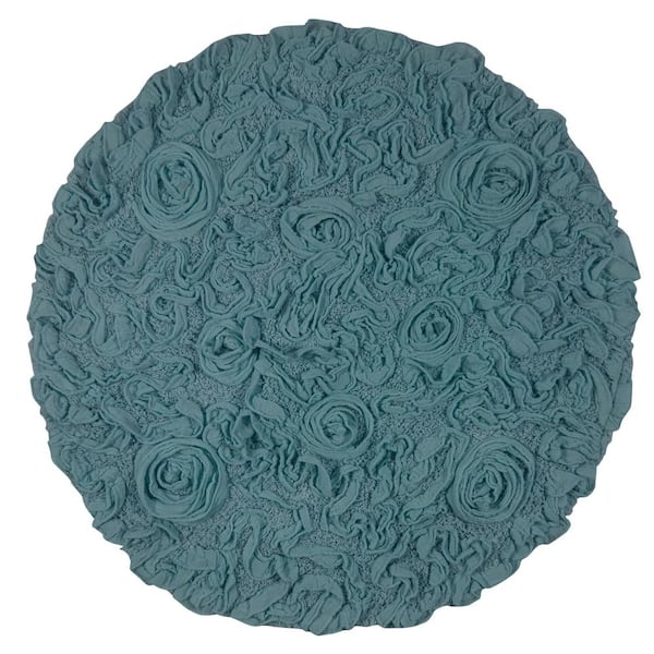 Bell Flower Collection Cotton Bath Rug 21x54 Runner - Grey