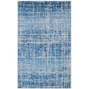 Adirondack Blue/Silver Doormat 3 ft. x 5 ft. Solid Area Rug