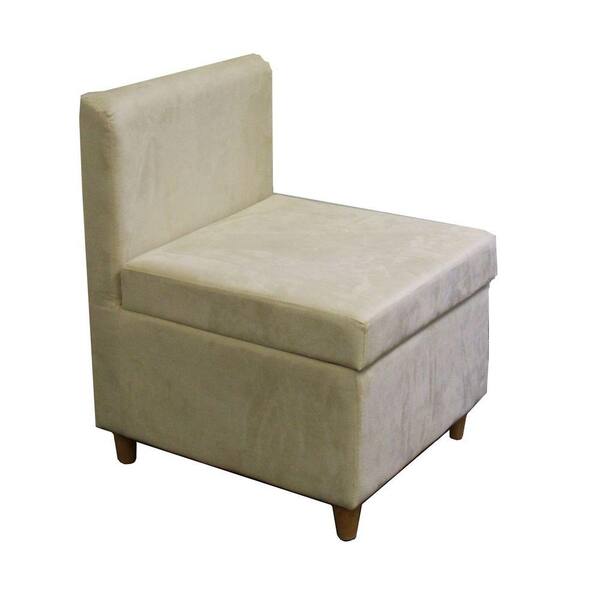 ORE International Cream Polyurethane Storage Accent Chair