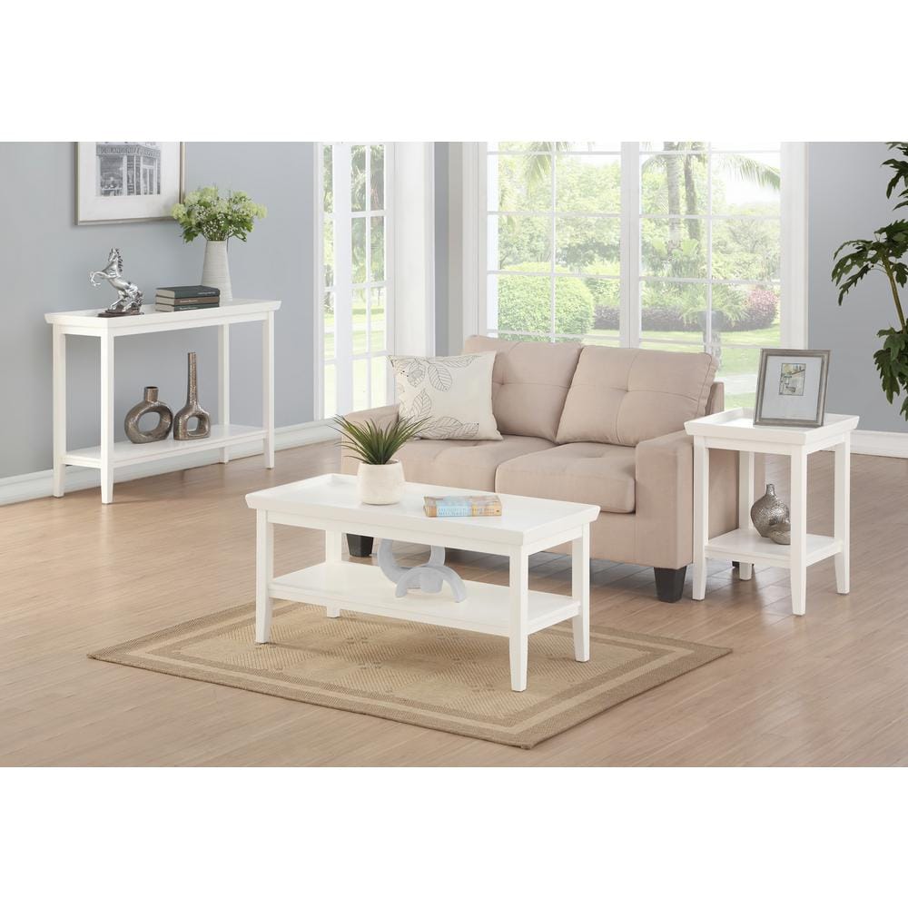 Ledgewood Solid Rubberwood 48" Console Table with Storage Shelf