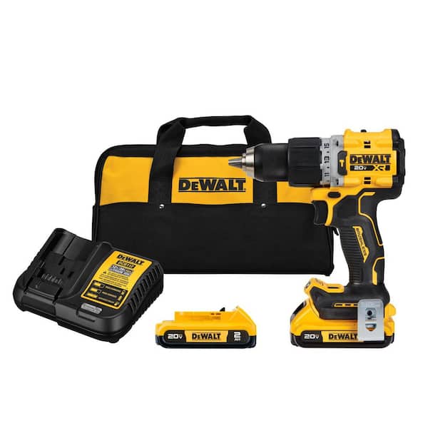 DEWALT 20V Lithium-Ion Cordless Brushless Compact 1/2 in. Hammer Drill Kit with (2) 2.0Ah Batteries and Charger