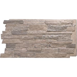 Acadia Ledge 49 in. x 1 1/4 in. Polermo Stacked Stone, StoneWall Faux Stone Siding Panel