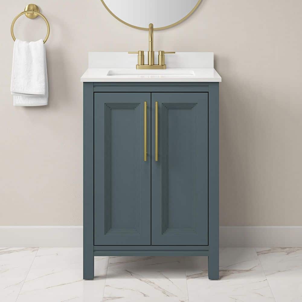Glacier Bay Korra 24 in. Single Sink Freestanding Vintage Blue