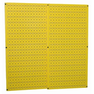 32 in. x 32 in. Overall Size Yellow Metal Pegboard Pack with Two 32 in. x 16 in. Pegboards