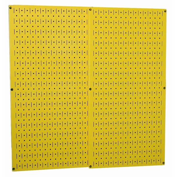 Wall Control 32 in. x 32 in. Overall Size Yellow Metal Pegboard Pack with Two 32 in. x 16 in. Pegboards